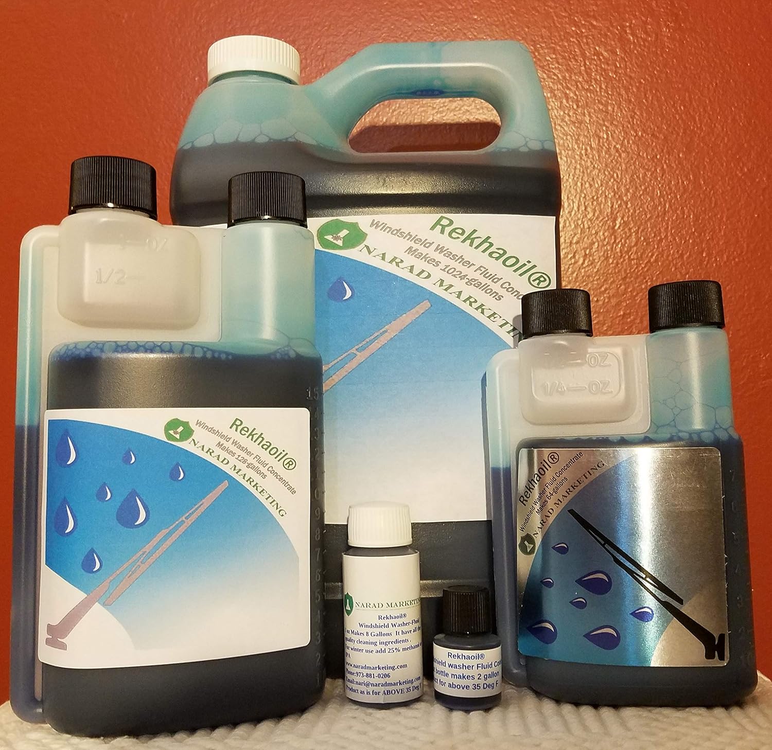 Rekhaoil® Windshield Washer Fluid 1Gallon Concentrate Makes 1024