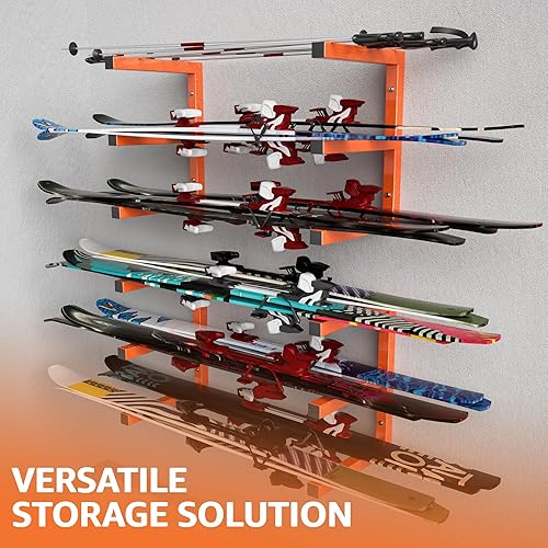 Miniatura 7 de YYR Organizador de madera y estante de almacenamiento de madera, estante de metal resistente con 6 niveles que soporta hasta 1200 libras, uso en