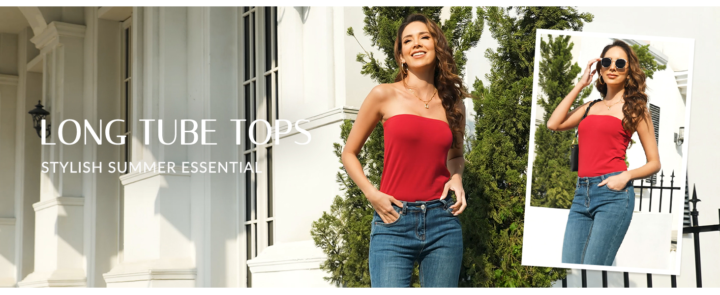 TAIPOVE Tube Tops for Women Summer Strapless Cotton Bandeau