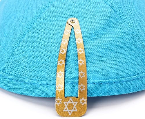 Miniatura 2 de Elegante lino kipá Yarmulke judía Yamaka Kippa Israel Cap Judaica wclip