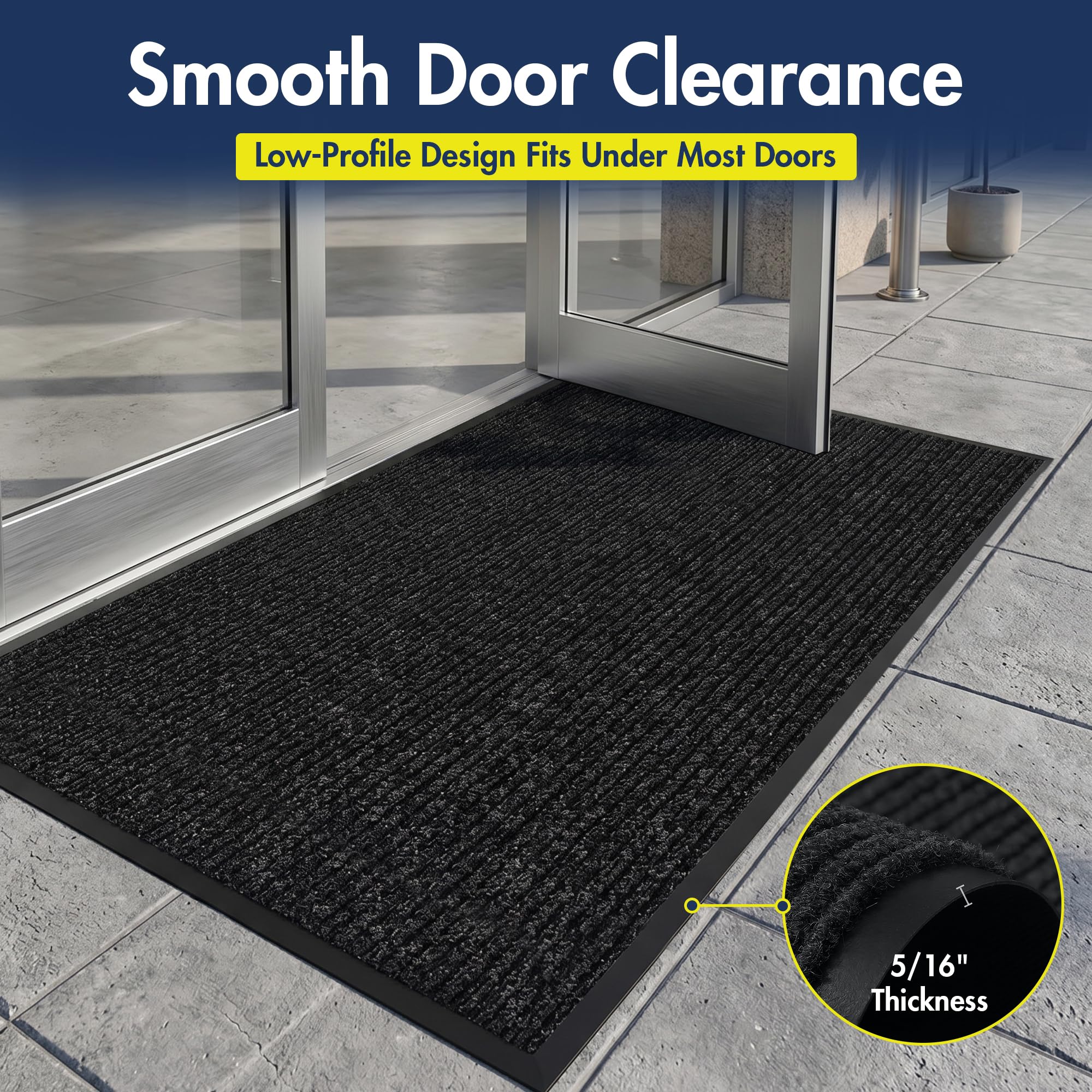 Notrax 109 Industrial Door Mat, 3' x 5' Charcoal, Made in the USA — Amazon image 4