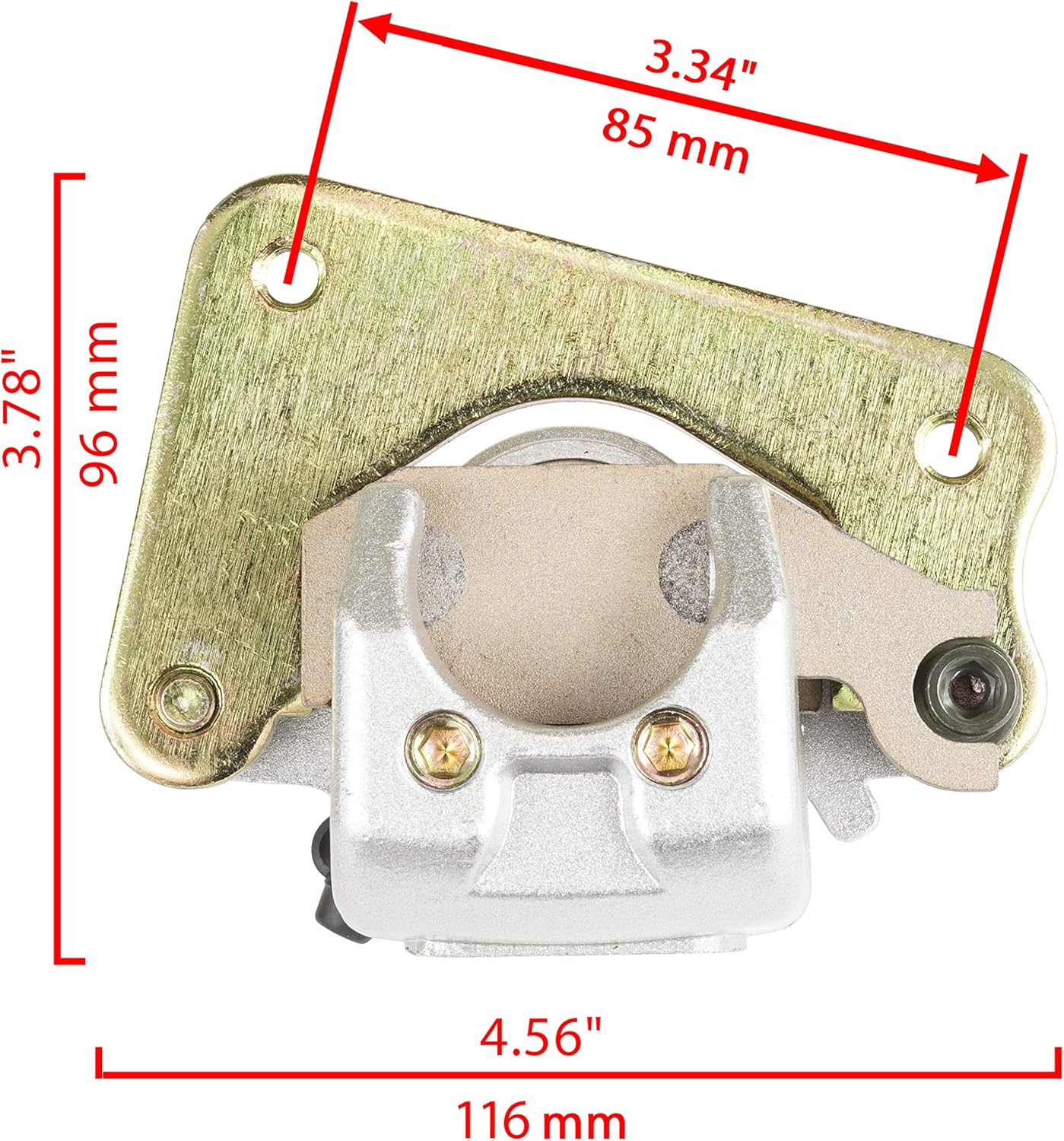Caltric Rear Brake Caliper with Pads Compatible with Yamaha Wolverine 450 Yfm450 Yfm 450 4X4 2006-2007