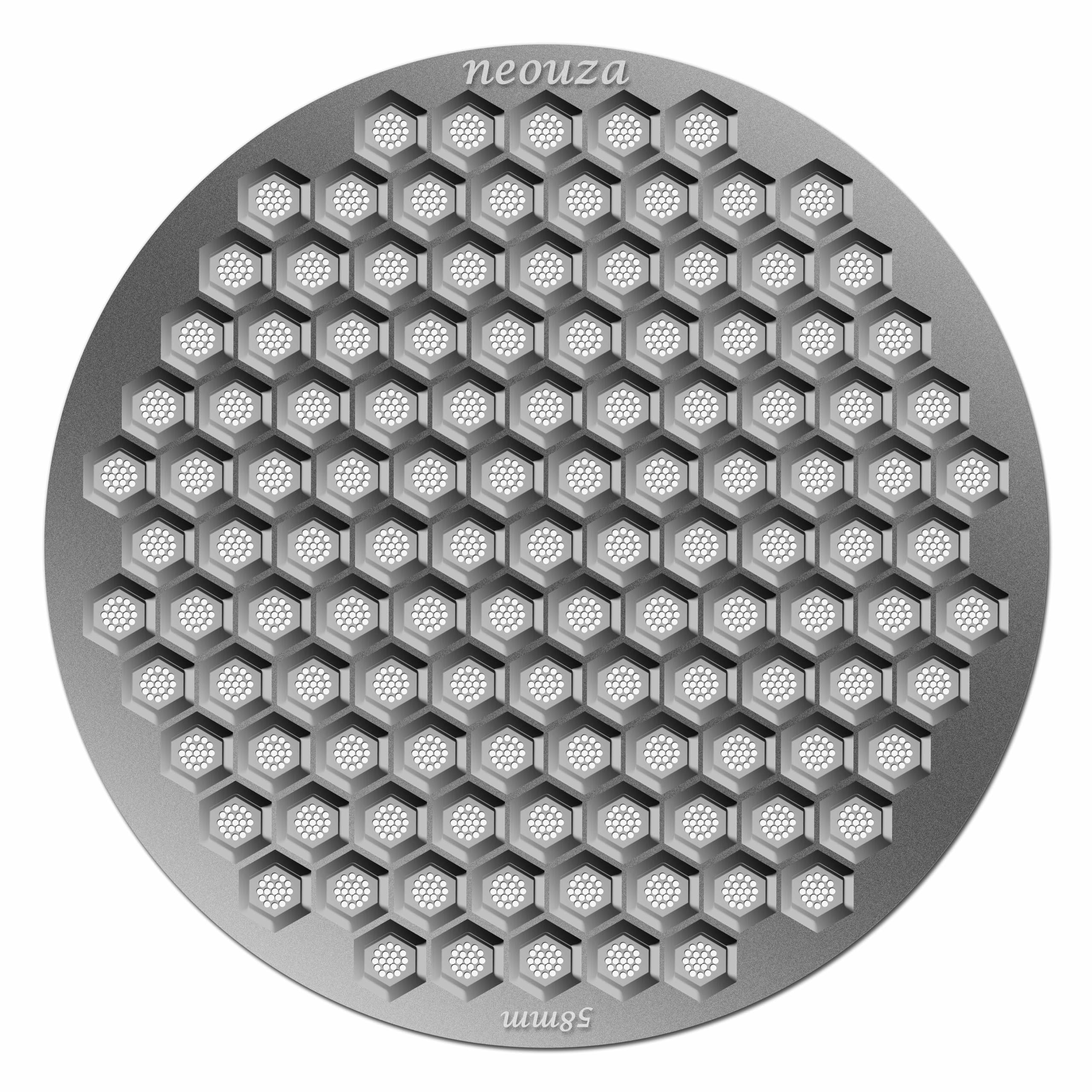NEOUZA V4 Espresso Puck Screen 0.8mm Thickness Honeycomb Mesh Double Layer Stainless Steel for Coffee Portafilter Basket (1 pc., Silver, 58mm)