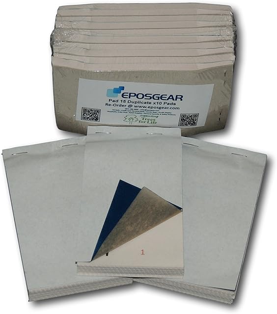 EPOSGEAR Duplicate Carbon Copy Restaurant Cafe Takeaway Pub Food Waiter Waitress Numbered Order Pads - 76mm x 140mm (10)