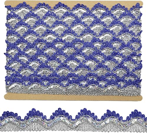 Cinta de encaje de 1.37 pulgadas de largo de 1.37 pulgadas de ancho con lentejuelas doradas, para manualidades, tela de costura, manualidades y