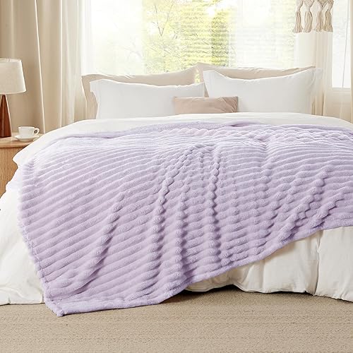 Miniatura 285 de Bedsure GentleSoft Twin Blanket for Couch - Cozy Soft Blankets for Women, Cute Small Fleece Throws for Girls, Light Grey, 60x80 Inches