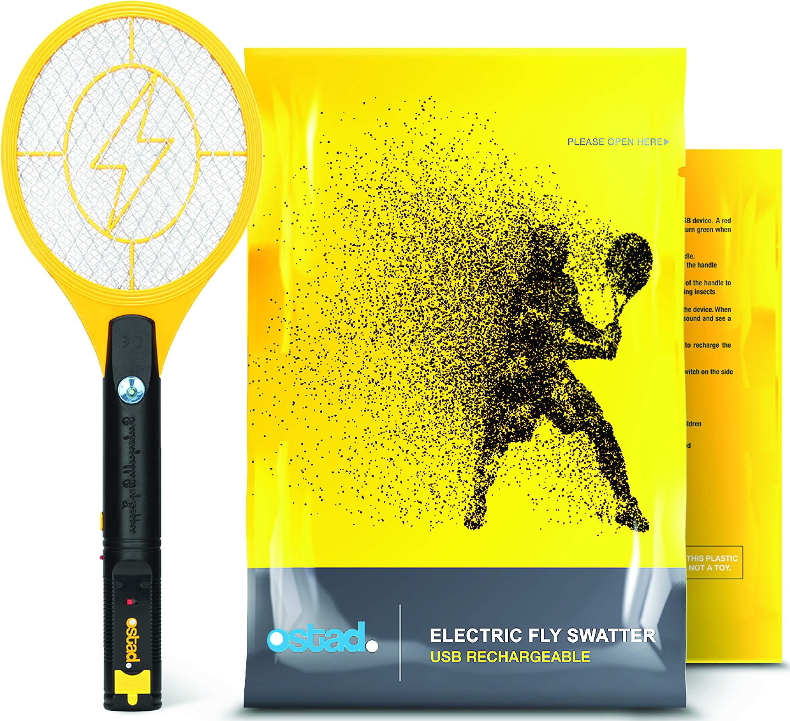 Electric Fly Swatter Racket - Indoor & Outdoor Bug Zapper, Mosquito Zapper for Home, Pest Control, Fly Zapper, Mosquito and Bug Zapper Indoor