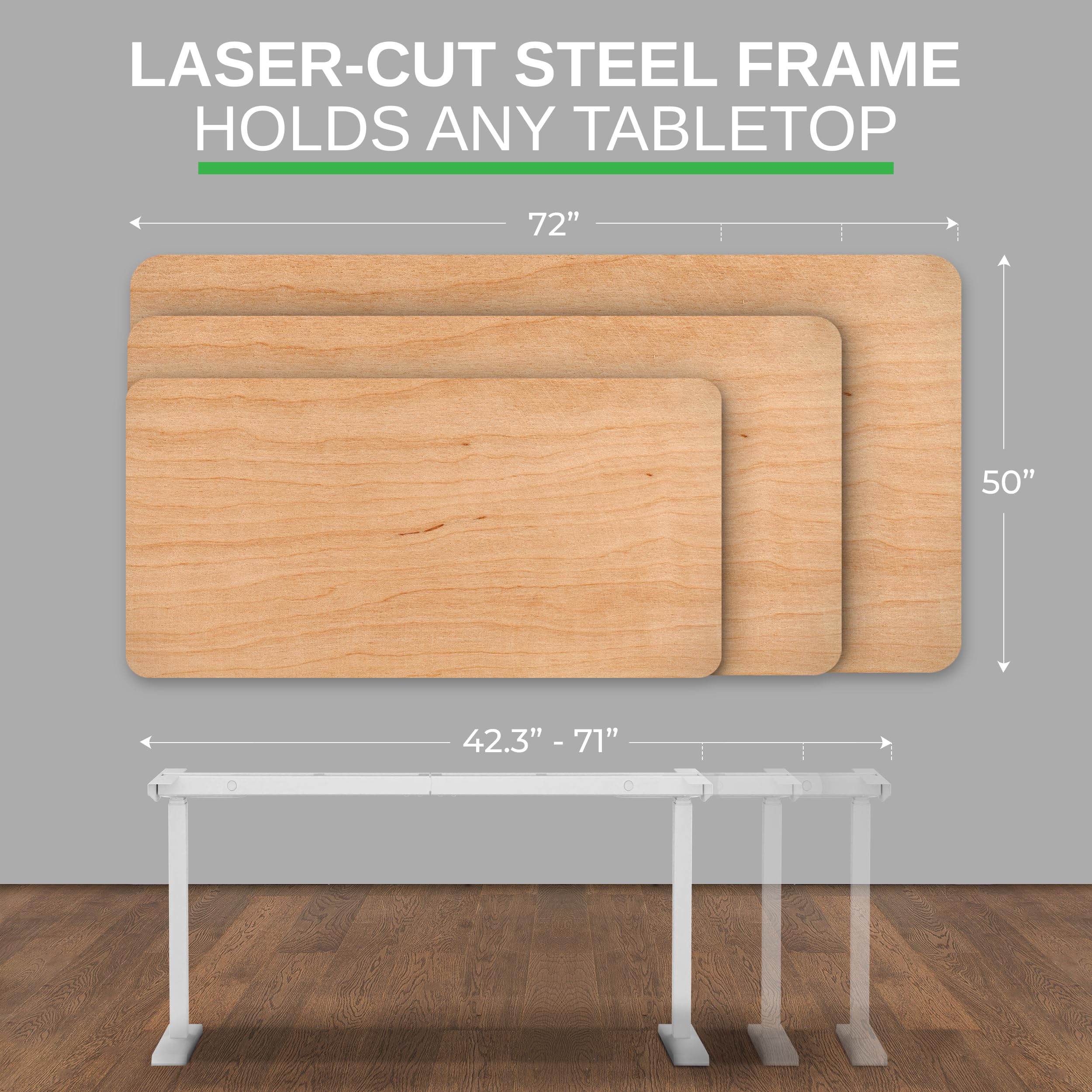 Uncaged Ergonomics Rise Up Dual Motor Electric Standing Desk Adjustable Height 60x30 Large Sit-Stand Computer Desk for Home — view 8