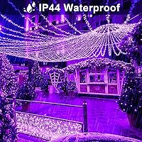 Vista 9 de JMEXSUSS Paquete de 2 luces solares de Halloween de 100 LED moradas/250 luces LED moradas de Halloween para interiores