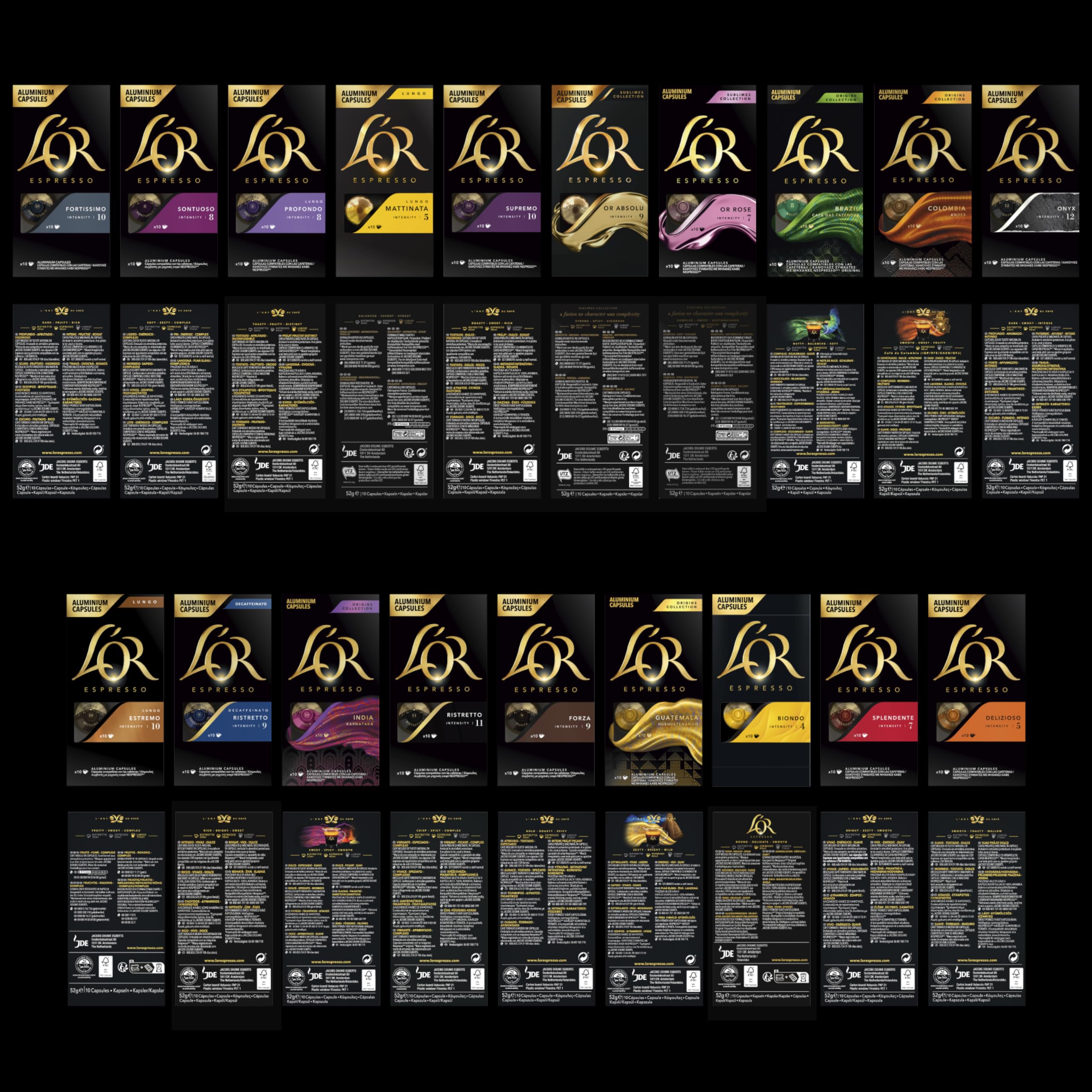 L'OR Espresso Café Surtido | 20 sabores | 200 Cápsulas | Amazon Exclusive | Intensidades 4 a 12, Pack variado, Compatible con máquinas Nespresso