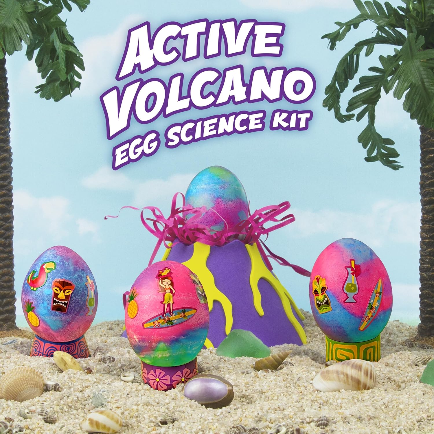 PAAS Easter Egg Decorating Bundle, Includes 1 Active Volcano Eggsperiment Kit, 1 Crystal Growing Eggsperiment Kit, Easter STEM kit, Food Safe Dye (2 Piece Bundle)