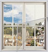 Woodluck Mosquito Net for Window | Ivory 75 cm x 115 cm | Pre Stitched Window Nets | Easy DIY Installation | Net for Windows for Mosquitoes Insects Protection | Washable Windows Mesh for Mosquito