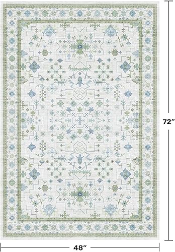 Miniatura 540 de Alfombra Boho Negra para Sala de Estar - Alfombra de Área Lavable de 10x14 Pies, Alfombras de Comedor para Debajo de la Mesa, Alfombra Suave de Pelo