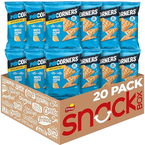 PopCorners Popped Corn Snacks, White Cheddar, 1 Ounce (Pack of 20) (Packaging May Vary) - White Cheddar