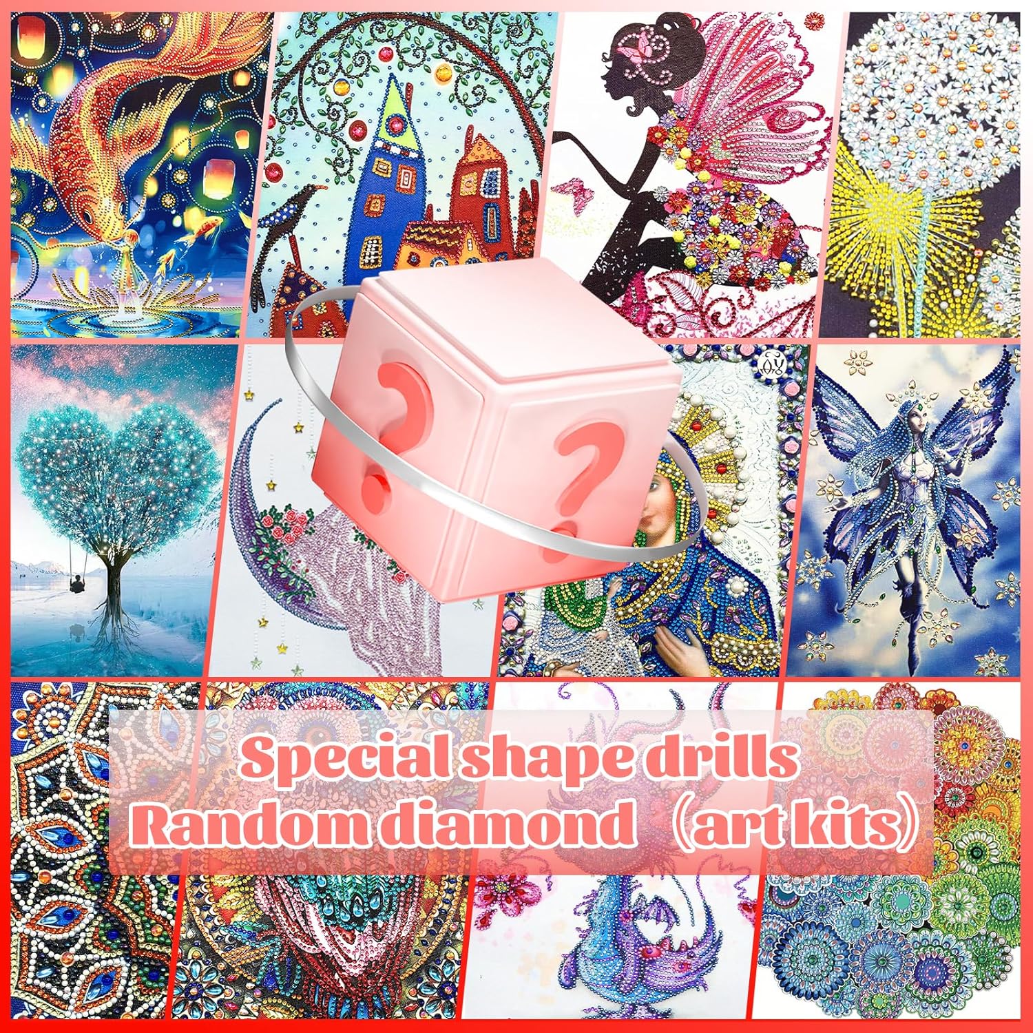 Focart 10 Pack Diamond Painting, Random Diamond Art Kits 5D Full Drill DIY Crafts for Home Wall Decor Gift