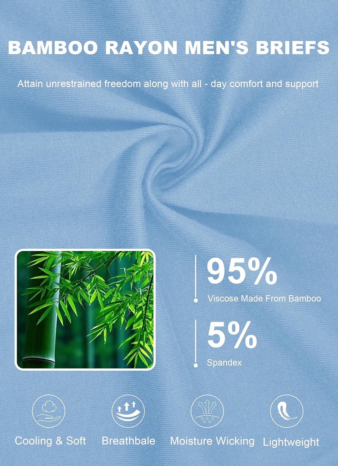 COLORFULLEAF Mens Underwear Briefs Soft Bamboo Underwear for Men Tagless Pouch Briefs with Fly 3 or 4 Pack - Image 5