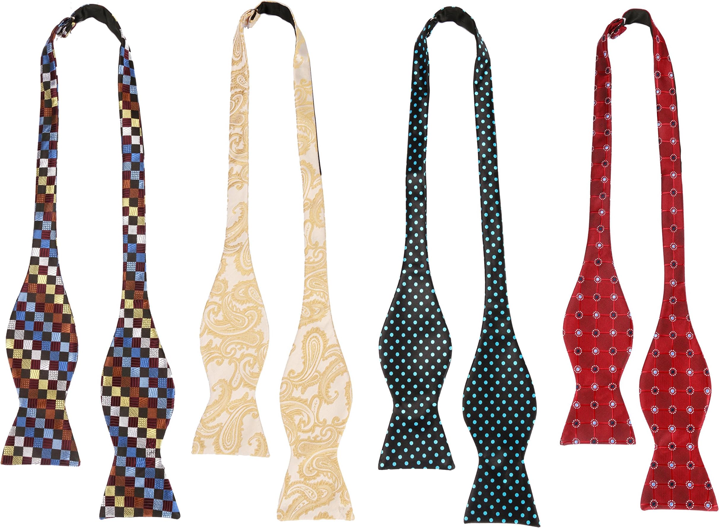 Zakka Republic 4pc Mens Fashion Adjustable Length Self Tied Necktie Bow Ties (SBT-03)