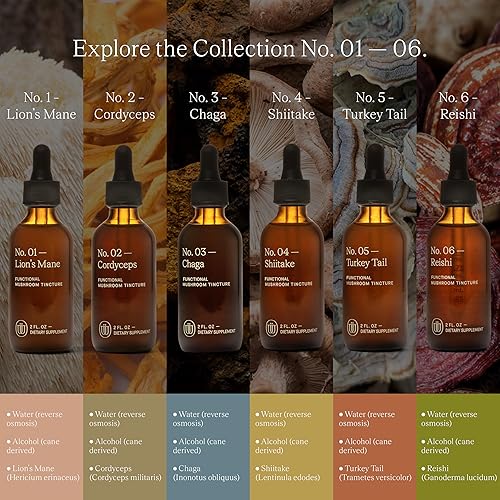Miniatura 7 de UPHORIC URTH Mezcla de mezcla de hongos No.1-6 Reishi, Chaga, melena de león, cola de pavo, cordyceps y shiitake, refuerzo de inmunidad de apoyo