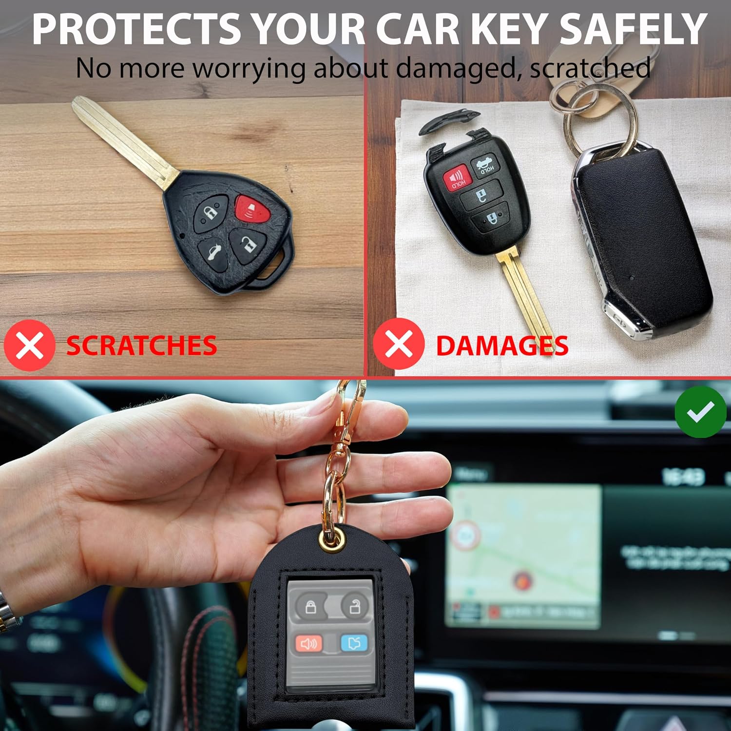 Leather Key Sleeve for Broken Car Key Loop Replacement image 3