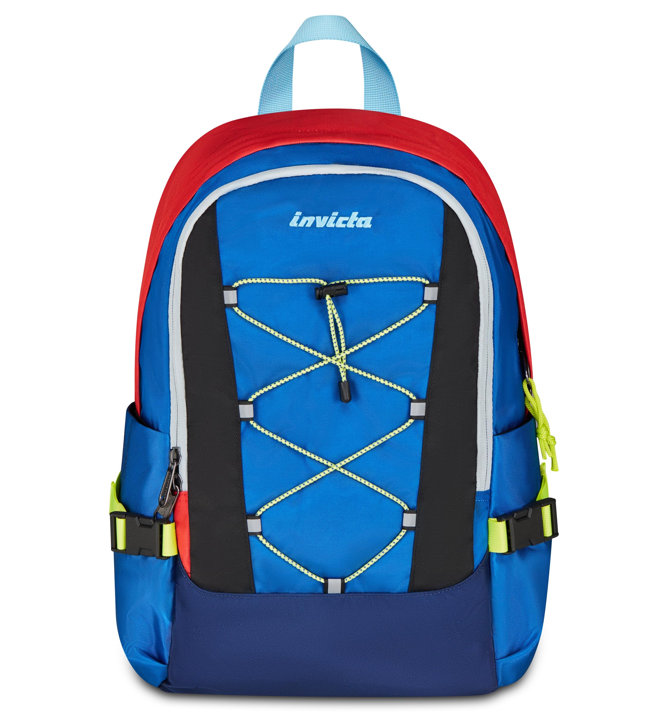Invicta ACT Plus Zaino 25L, Zaino Laptop Uomo Donna, Scomparto Computer 15,6", Fondo Rinforzato, Tasca Porta Borraccia, Viaggio Lavoro Tempo Libero, Blu Multicolor