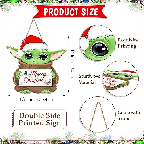 Miniatura 2 de Decoración navideña para puerta delantera, letreros colgantes para decoración navideña, letrero de Feliz Navidad, suministros de fiesta temática de