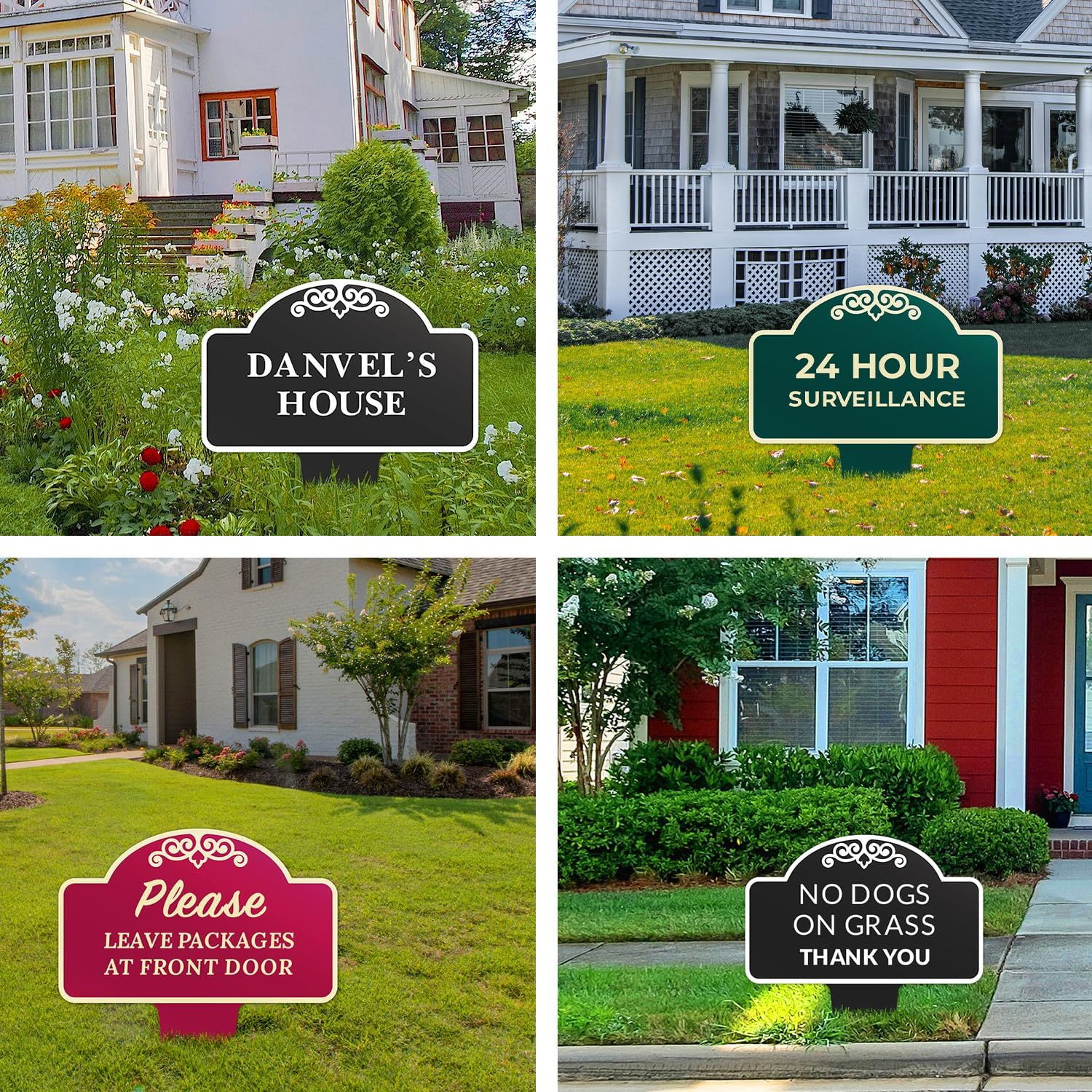 Custom Yard Signs No Trespassing, Personalized Inground Sign For Outdoor Use Square, 12x15 Inches, Aluminum Composite Made in USA