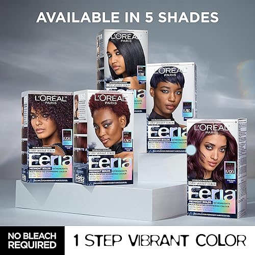 Miniatura 7 de L'Oreal Paris Feria Midnight Bold - Kit de coloración permanente de un solo paso para el cabello, no requiere blanqueador, Twilight Haze