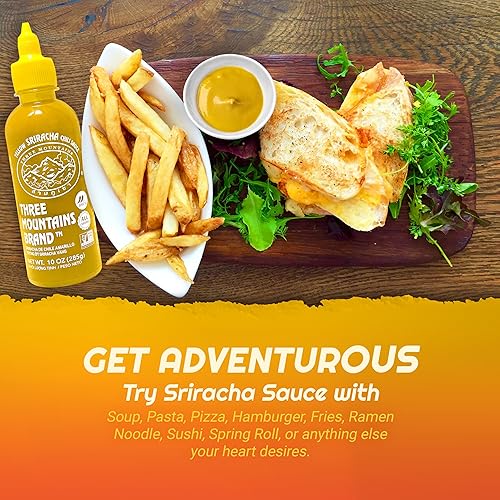 Miniatura 6 de Salsa de chile de sriracha amarilla con plato de salsa de inmersión adicional, salsas de chile picante amarillas picantes, inmersión y cocina