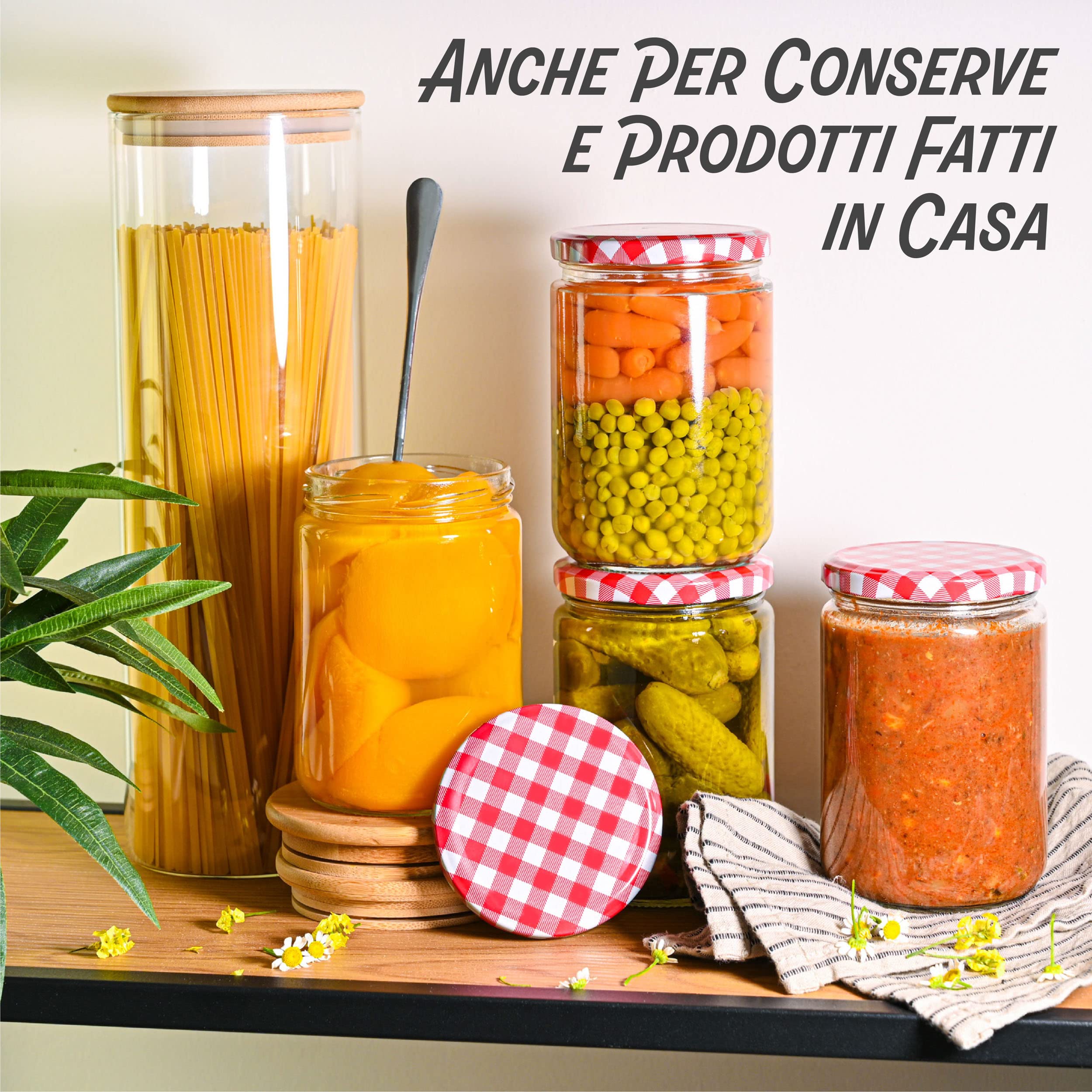 Praknu 12 Barattoli di Vetro per Conserve 500 ml - Con Etichette e Pennarello - Ermetici - Lavabili in Lavastoviglie - Ideali da Regalare