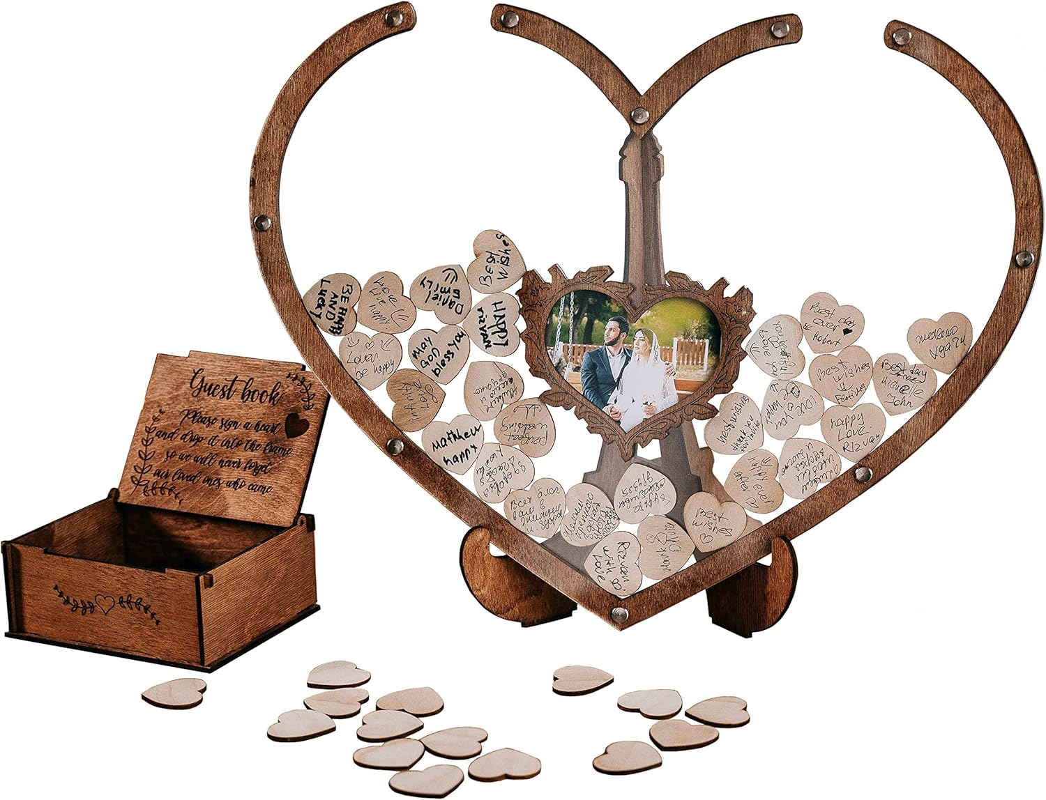 Wedding Guest Book Alternative, Drop Top Frame with Photo