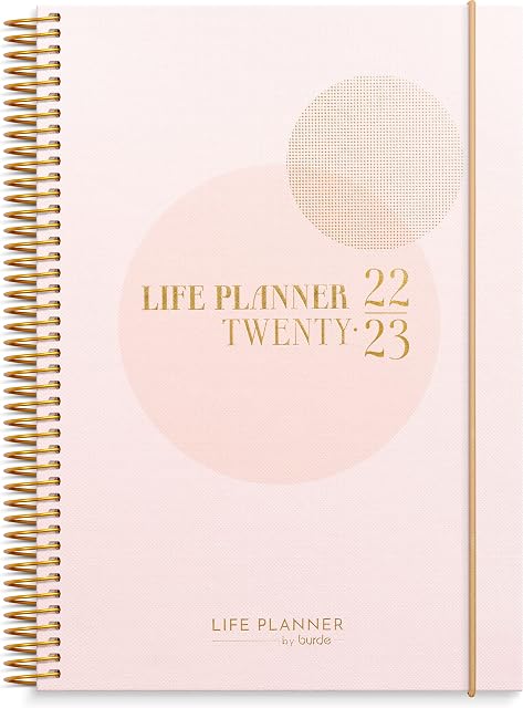 Burde Academic Diary 2022 2023 | Life Planner Pink | Week to View | 1 August 2022 to 27 August 2023 | Weekly | School | Mid-Year