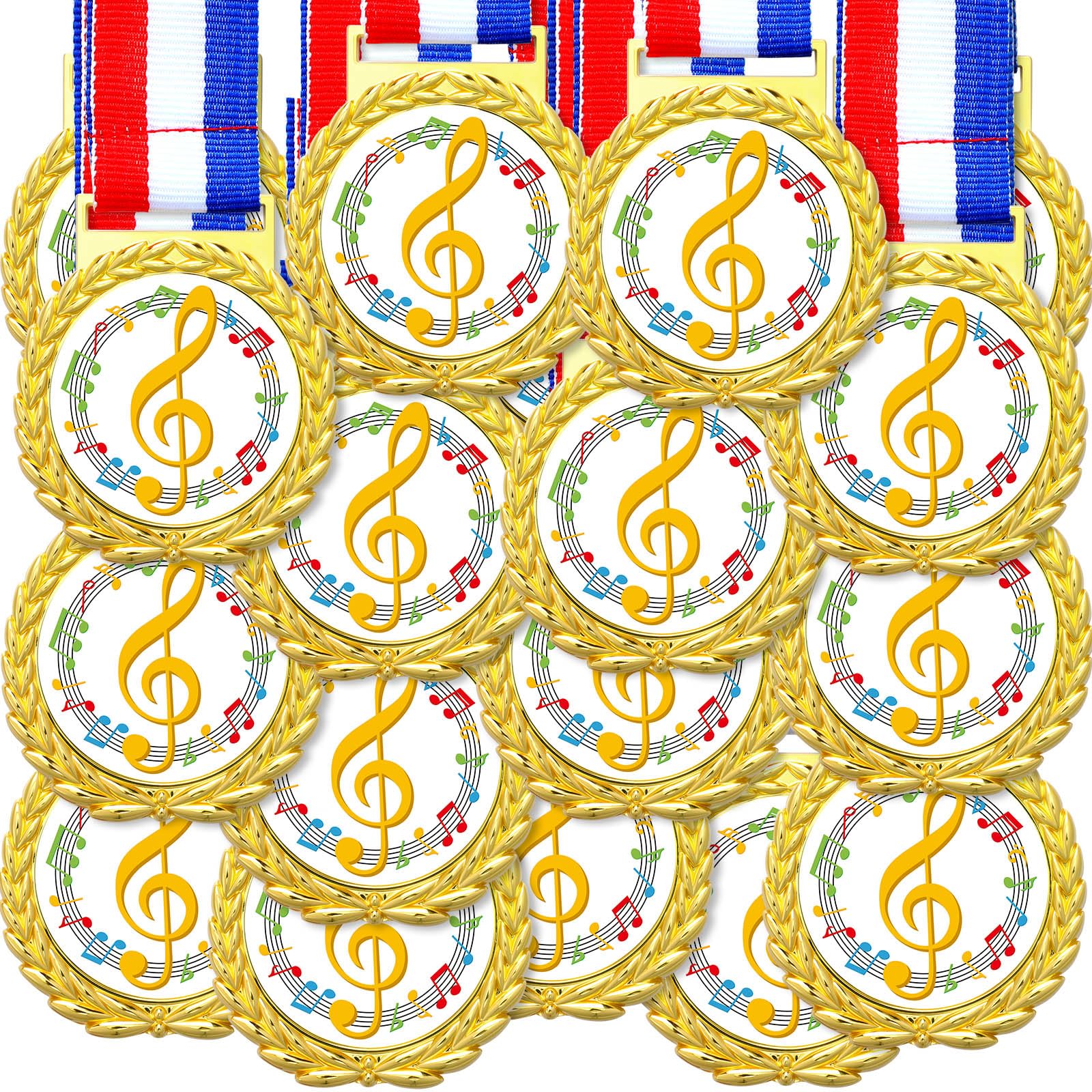 Loetere 30 Pcs Gold Medal for Award Bulk Winner Award Medal with Neck Ribbon Trophy Prize for Student Kid Education Competition Event Winner