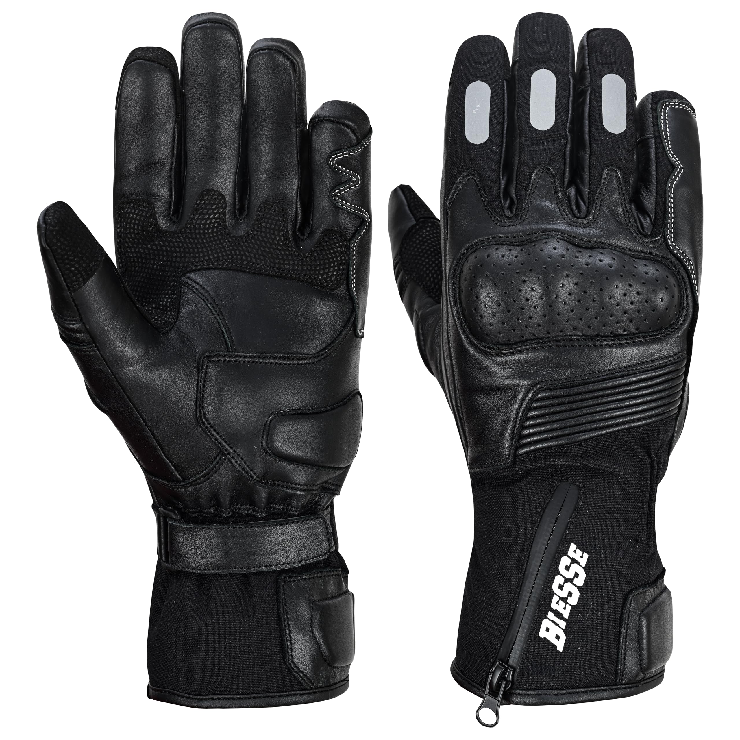 BI ESSE Gants de moto d'hiver pour homme femme pouce écran tactile gants de moto imperméables et coupe-vent protection légère et chaude pour moto, cyclisme, équitation, ATV
