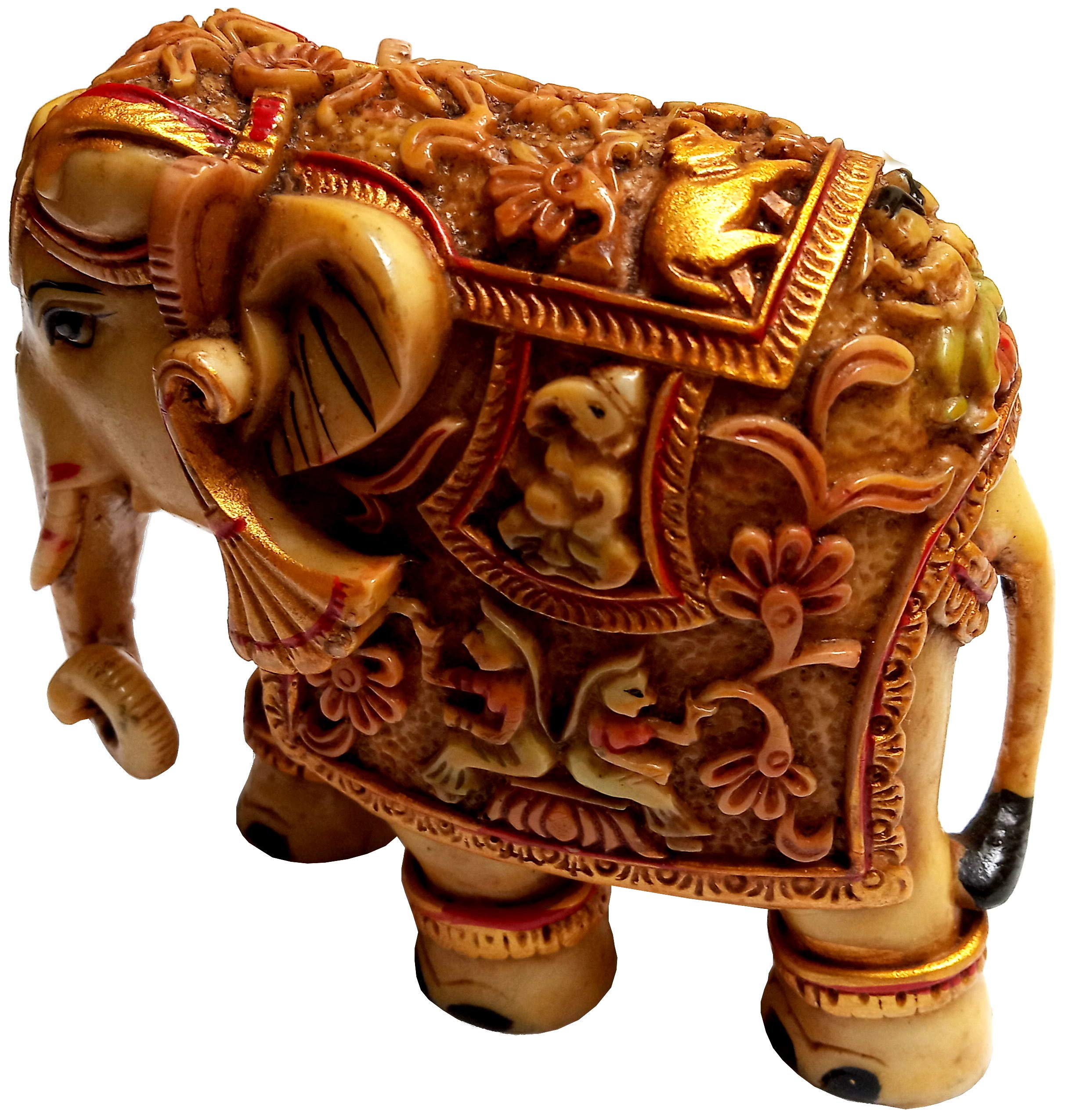 Purpledip Idole en résine « Airavat, éléphant des Dieux » : Statue de la mythologie hindou (12006)