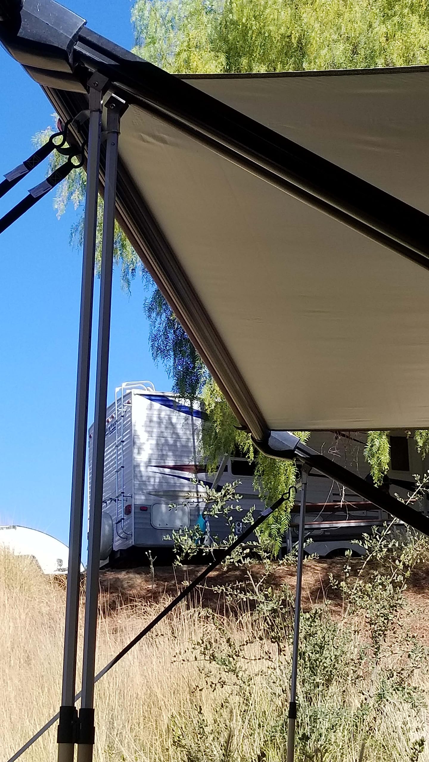 SaveAwn RV Awning Reinforcement Systems - RV Awning tie Down/Support System 30MPH, No Ladder Required