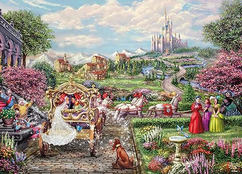 Miniatura 10 de Ceaco - Disney - Thomas Kinkade - Lady and The Tramp Falling in Love - Rompecabezas de 300 piezas de gran tamaño