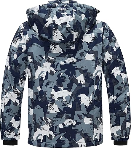 Miniatura 7 de Wantdo - Chaqueta de esquí impermeable con capucha cálida resistente al viento la lluvia y el invierno para hombre