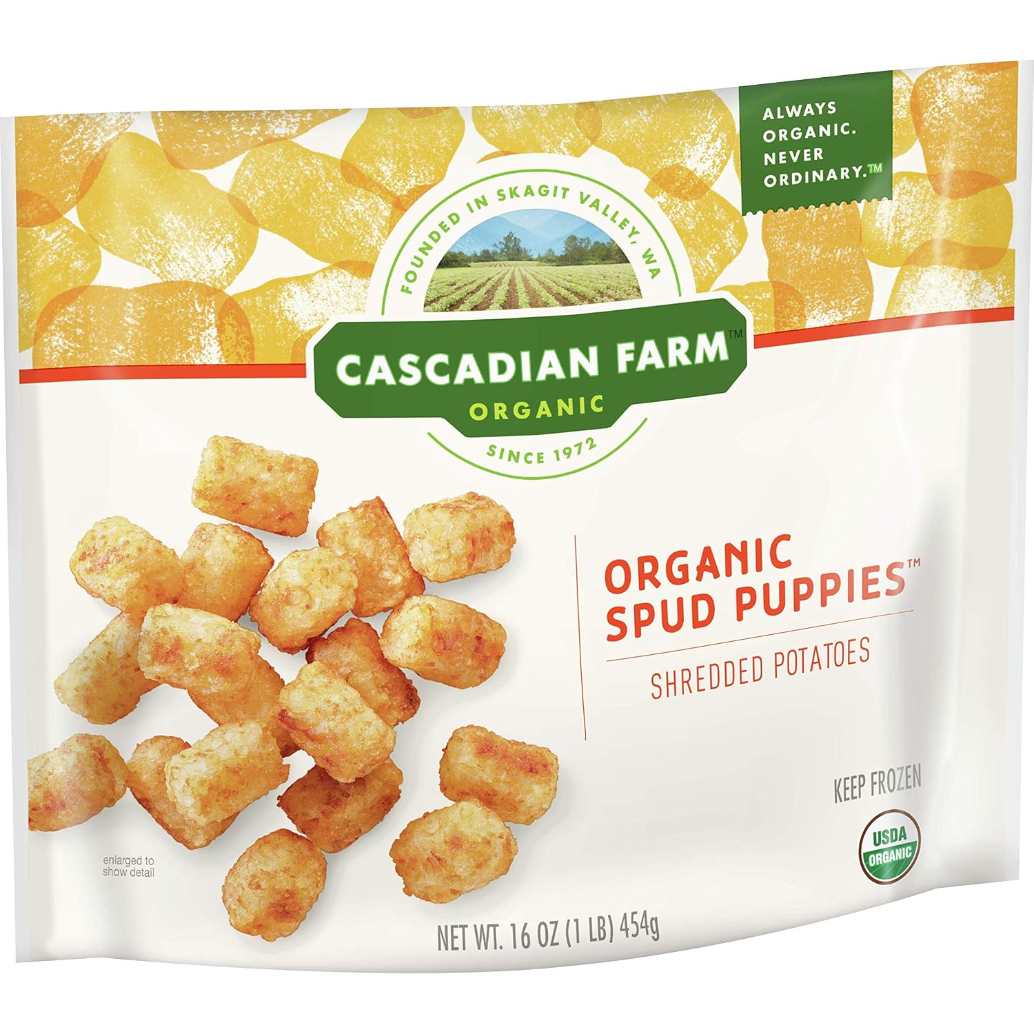 Cascadian Farm Organic Spud Puppies, Shredded Frozen Potatoes, 16 oz.