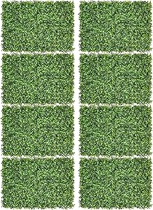 DearHouse 8 Pack Artificial Boxwood Panels Topiary Hedge Plants Artificial Greenery Fence Panels for Greenery Walls,Garden,Privacy Screen,Backyard and Home Decor