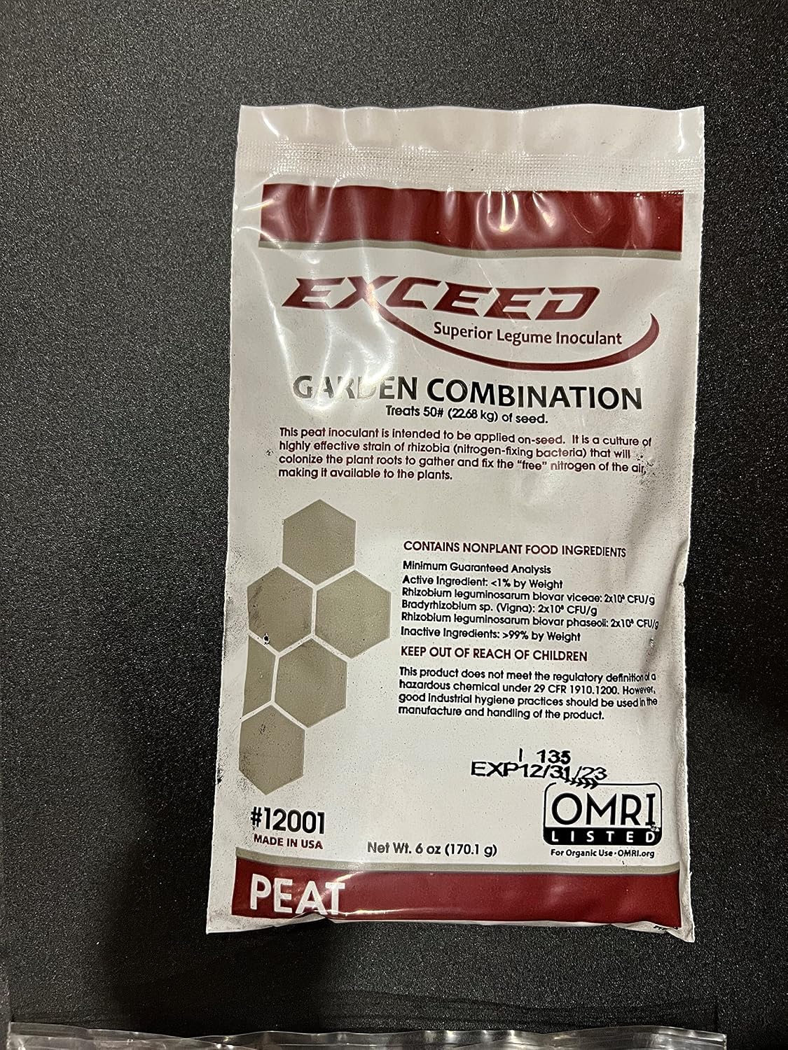 Exceed Pea and Bean Inoculant - 6 OZ - Legume Powder Inoculant - Cover Crop Seed Inoculant for Legume Seeds - Powder Rhizobia Inoculant - Bradyrhizobia - Increased Nitrogen for Peas and Beans - 6 OZ