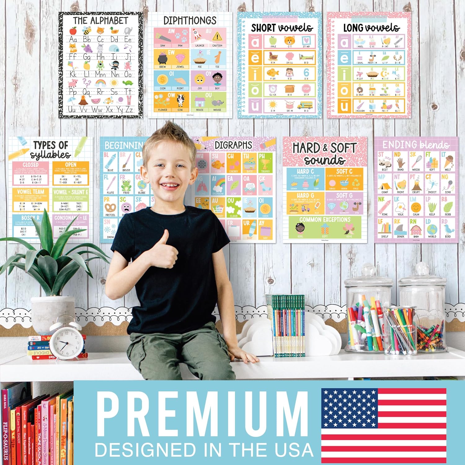 Phonics Posters for Classroom Must Haves - Syllable Vowels Classrom Decor image 2