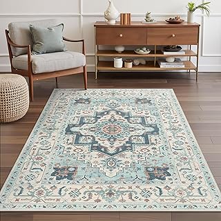 BEIMO Waschbarer Teppich Wohnzimmer Vintage, Boho Teppich Schlafzimmer Kurzflor, Groß Teppiche Orientalisch rutschfest Weiche für Badezimmer Esszimmer