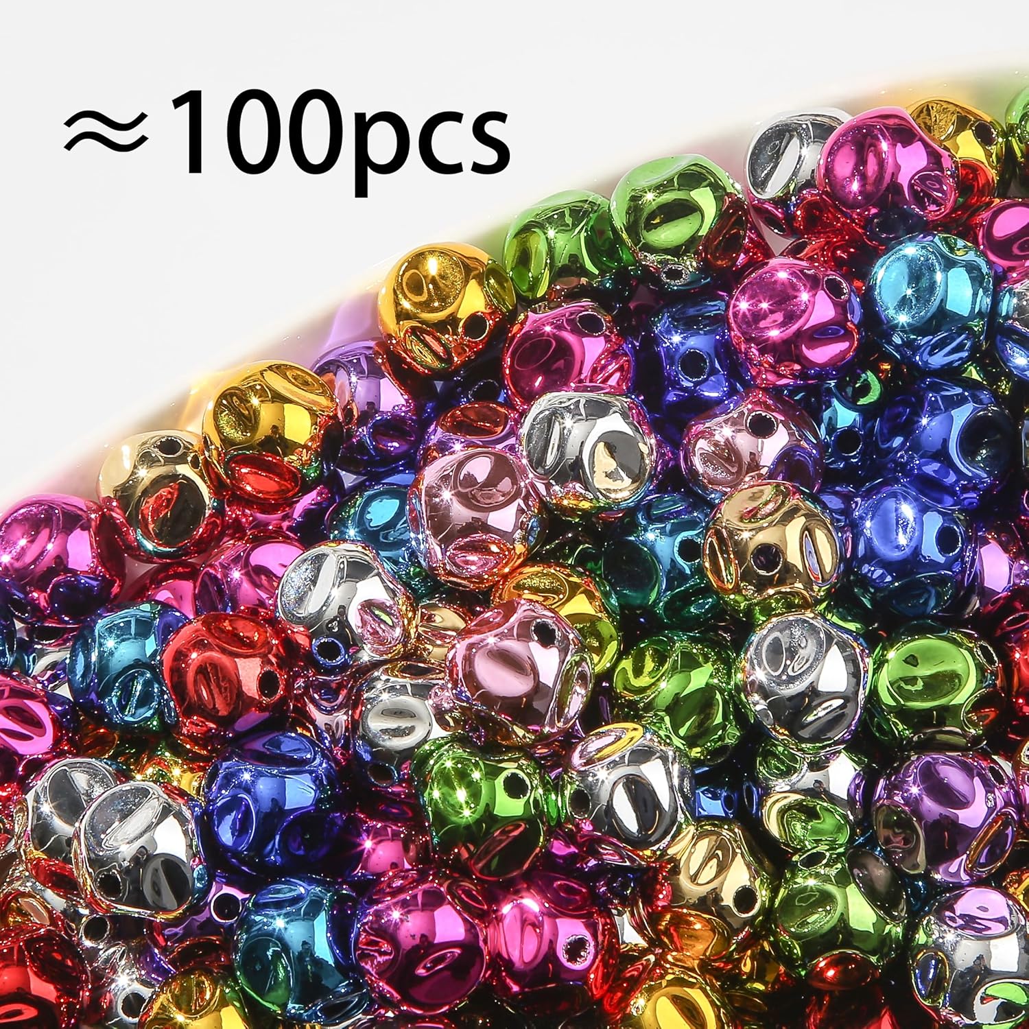 16mm Acrylic Beads 100pcs UV Color Bead Pen Bubblegum Focal Beads DIY Beading Hairband Bracelets Necklace Craft for DIY Jewelry Making (Color uv) - Image 2