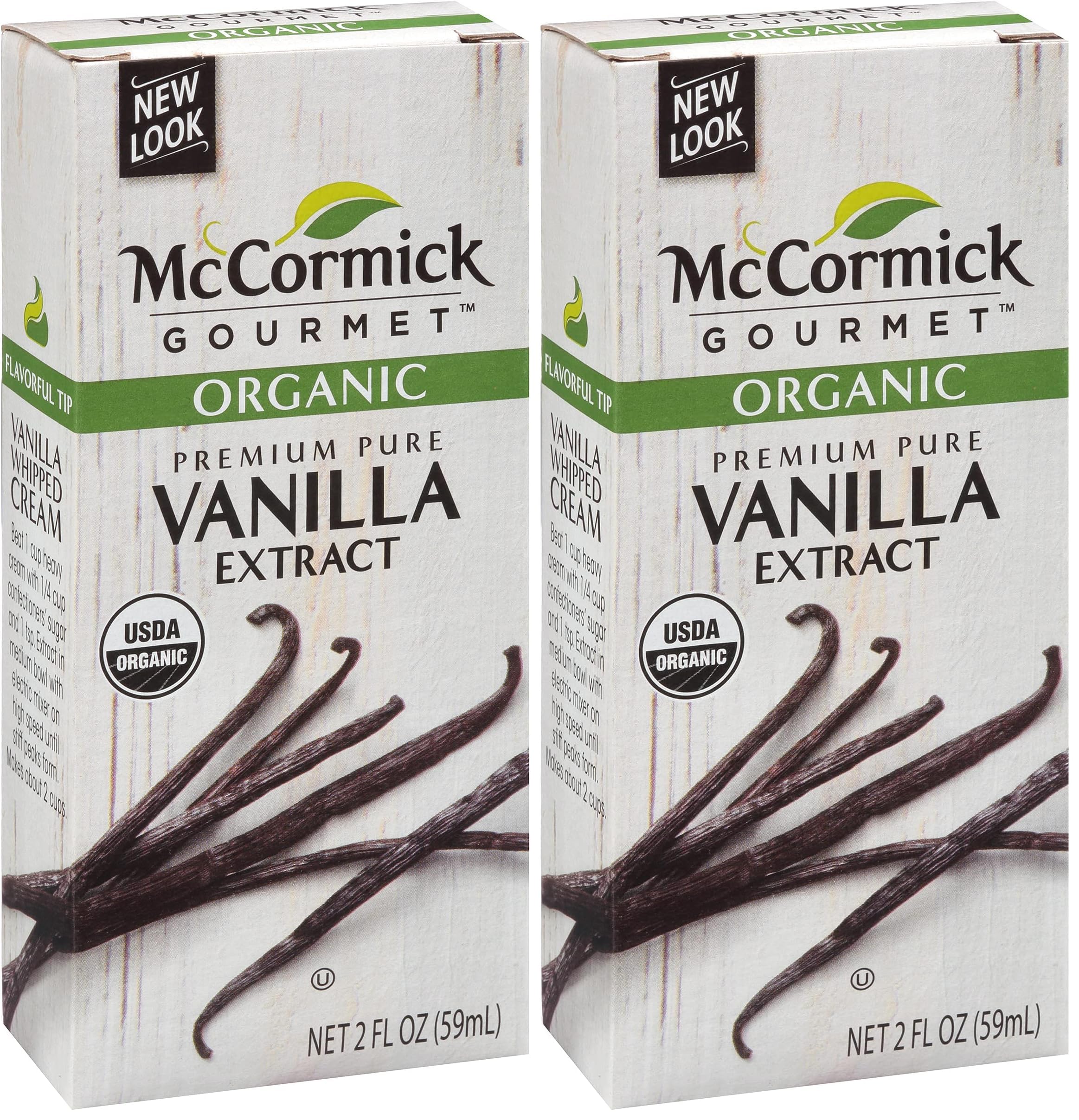 McCormick Gourmet Organic Premium Pure Vanilla Extract, 2 fl oz (Pack of 2)