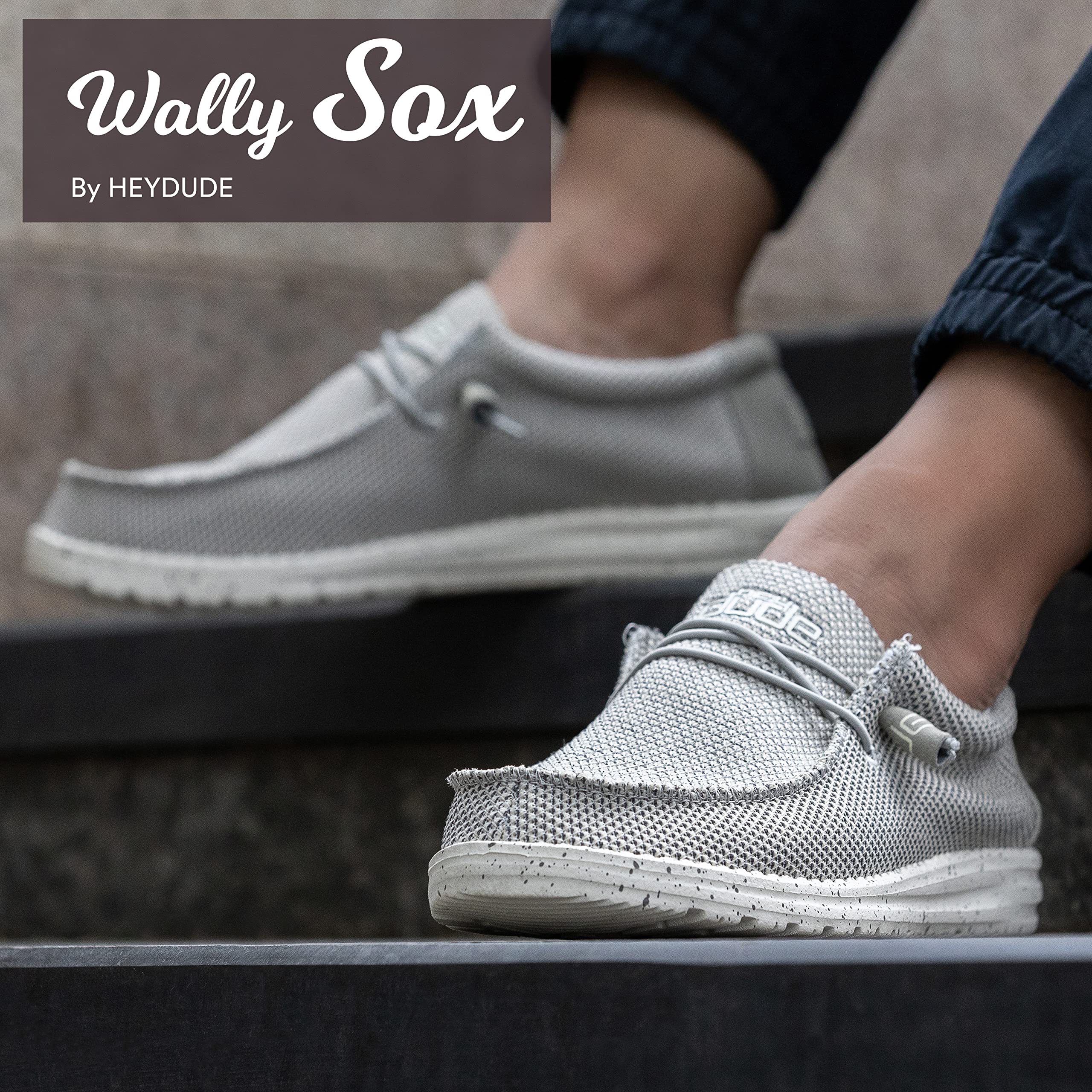 Hey Dude Wally Sox Mens Size 10 Ash Gray Washable Lightweight Cushioned Hey Dude Shoes Men main image 4