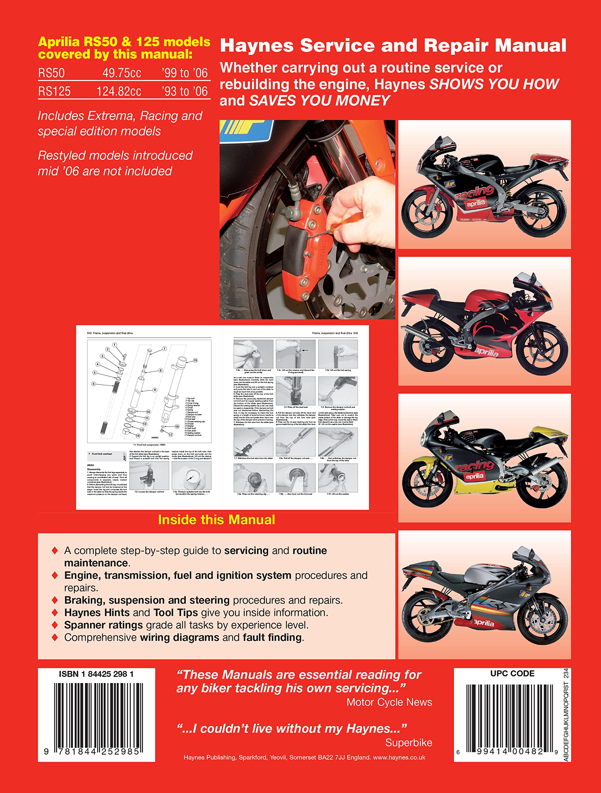Aprilia RS50 (99 - 06) & RS125 (93 - 06)