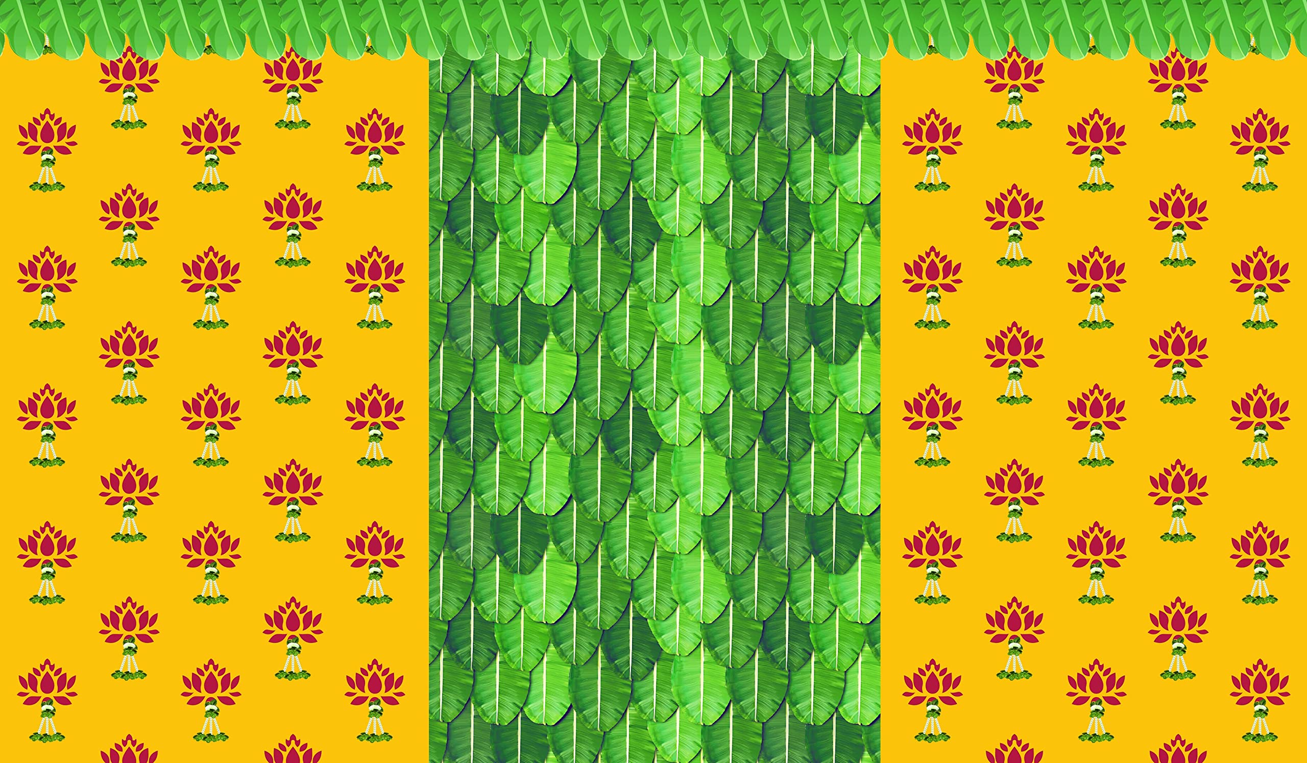Ashvath Fashion Banana Leaf with Lotus Flower Design Backdrop Curtain for Decoration Backdrop Cloth for Pooja Decoration Traditional Fabric -Polyester Size-5Feet Height and 8Feet Width(5 * 8) (B0BX4CNNJN) Amazon Price History, Amazon Price Tracker