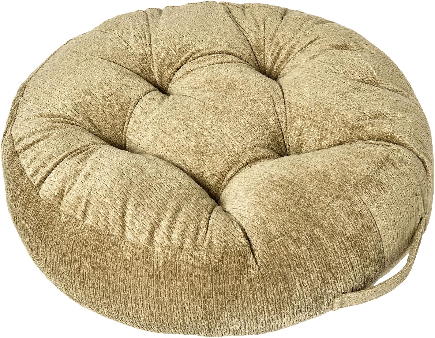 Floor Pillow Cushion for Adults Sitting | Large Meditation Cushion Pillow with Handle for Tatami Living Room or Yoga (1, Round, Light Army Green, 22 x 22 x 6 inches)