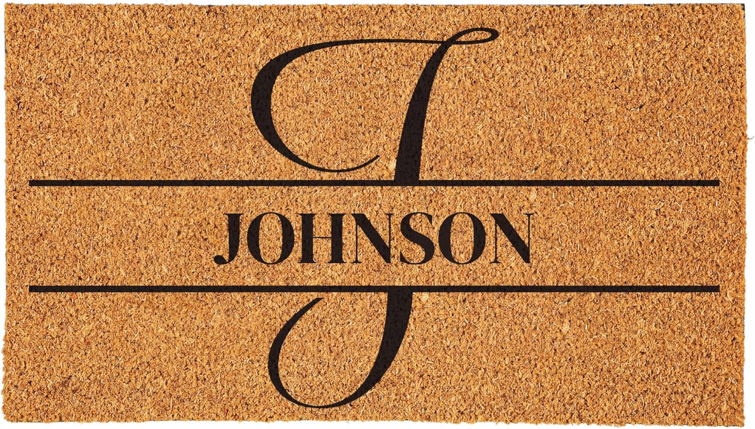 Evergreen Flag Monogram Personalized Coir Doormat, 18x30 Inches Custom Name Coir Door Mats Outdoor, Front Door Welcome Mats with Rubber Back, Personalized Housewarming Gift New Home Decor (Letter L)