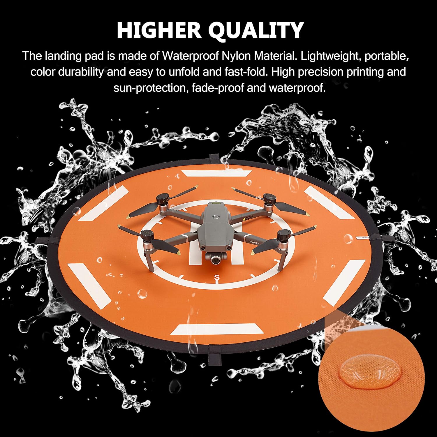 Drone Landing Pad,STARTRC Universal Waterproof Portable Foldable Landing Pads for DJI Air 2S/DJI FPV Drone/DJI Mavic 2 /Mavic Mini 2/Holy Stone(80CM)